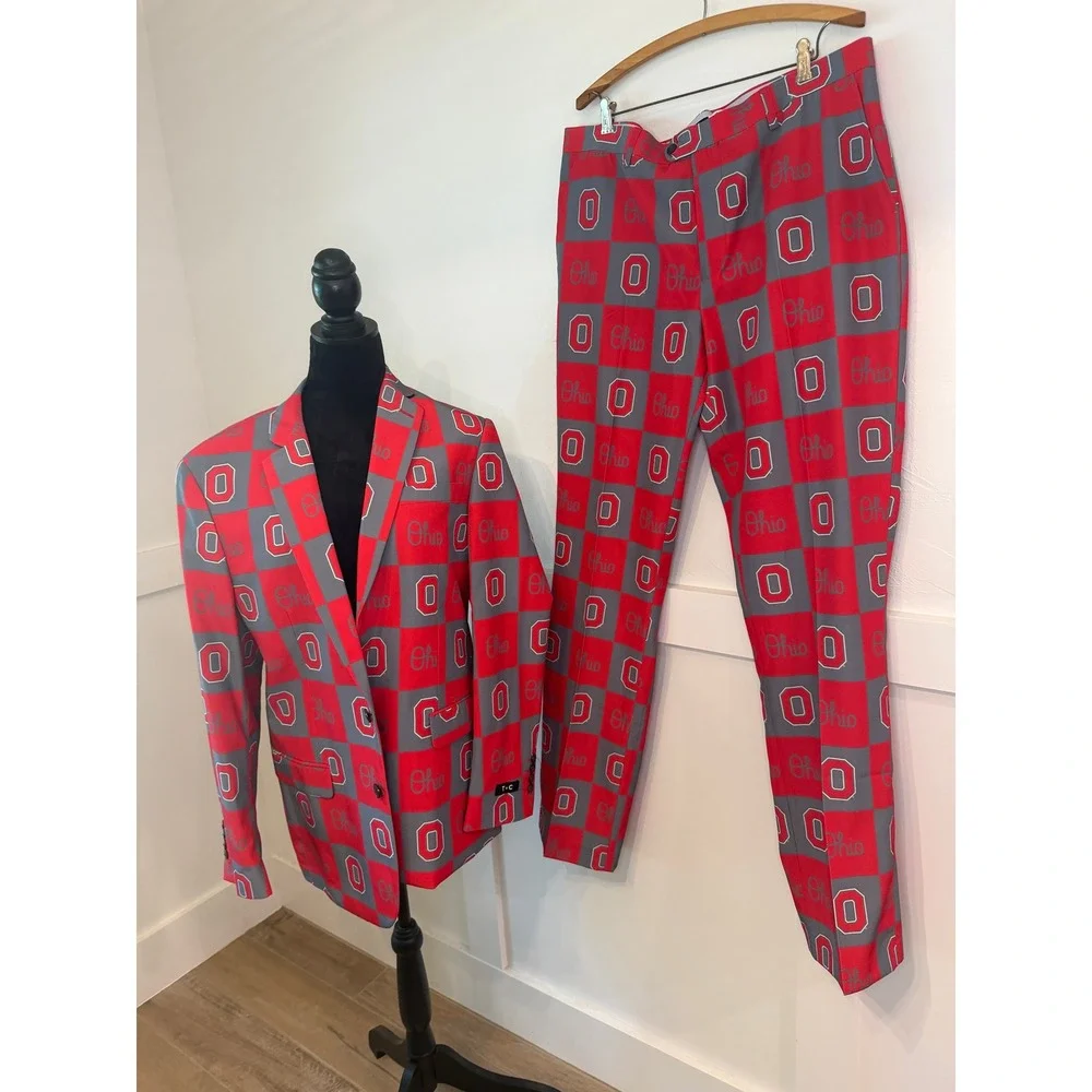 Tellum + Chop Ohio State Suit 42 Jacket 38x36 Pants Game Day Tailgate NWT